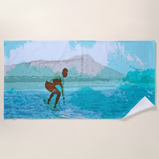 Serviette De Plage surf hawaï  (Devant)