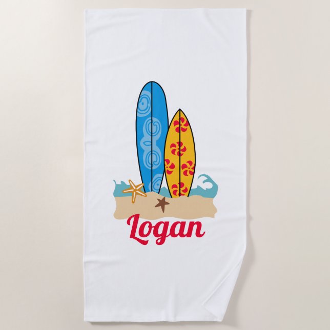 Serviette De Plage Surf personnalisé (Devant)