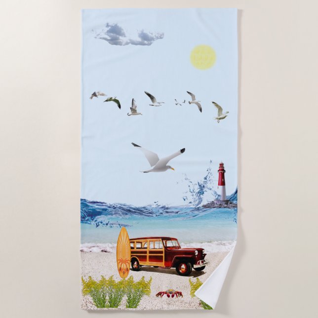 Serviette De Plage Surf  !Serviette de plage (Devant)