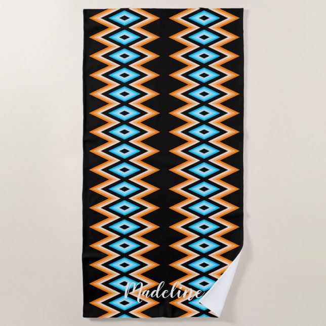 Serviette De Plage Surf Tropical Modern Summer Nom personnalisé (Devant)