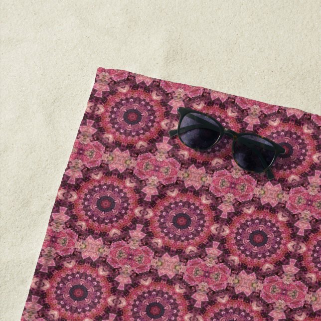Serviette De Plage Surface inclinée rose (En situation)