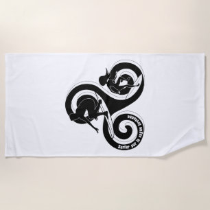 Serviette De Plage Surfer sur la vague bretonne