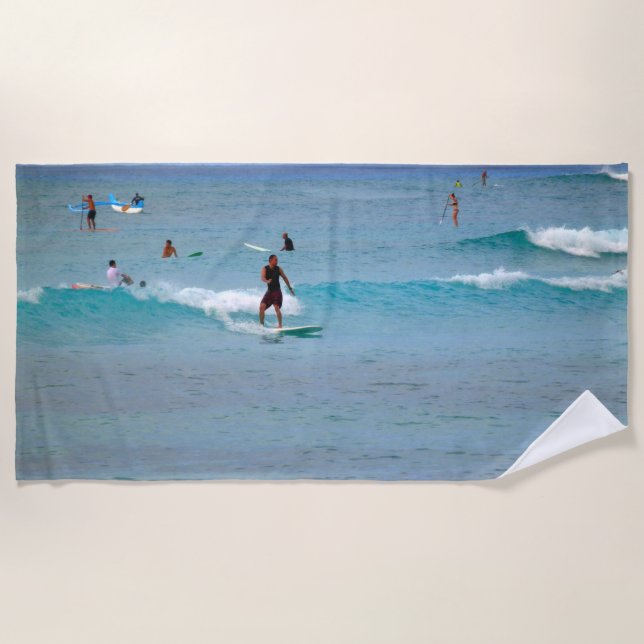 Serviette De Plage Surfing Oahu Beach Towel (Devant)