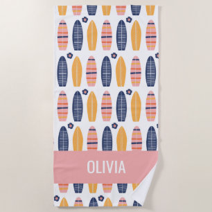 Serviette De Plage Surfs Up Plafond rose et fleurs