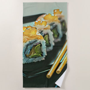 Serviette De Plage sushi japonais