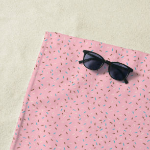 Serviette de plage Sweet Sprinkles (rose fraise)