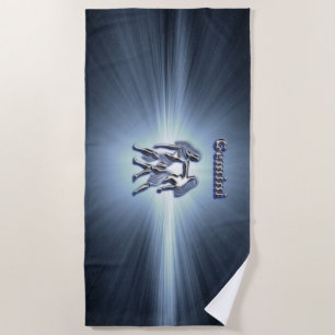 Serviette De Plage Symbole de chrome de Gémeaux