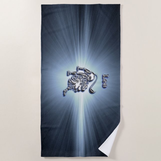 Serviette De Plage Symbole de chrome de Lion (Devant)
