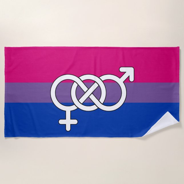 Serviette De Plage Symbole de fierté bisexuel (Devant)