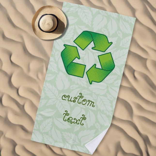 Serviette De Plage Symbole de recyclage (Créateur téléchargé)