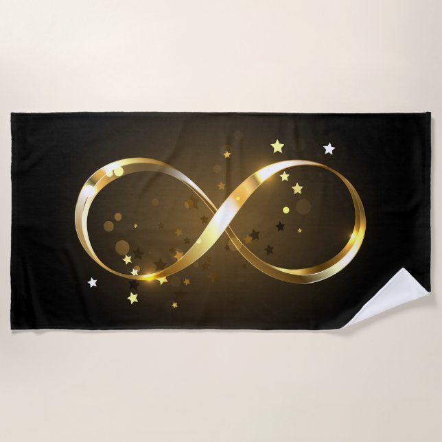 Serviette De Plage Symbole d'infini doré (Devant)