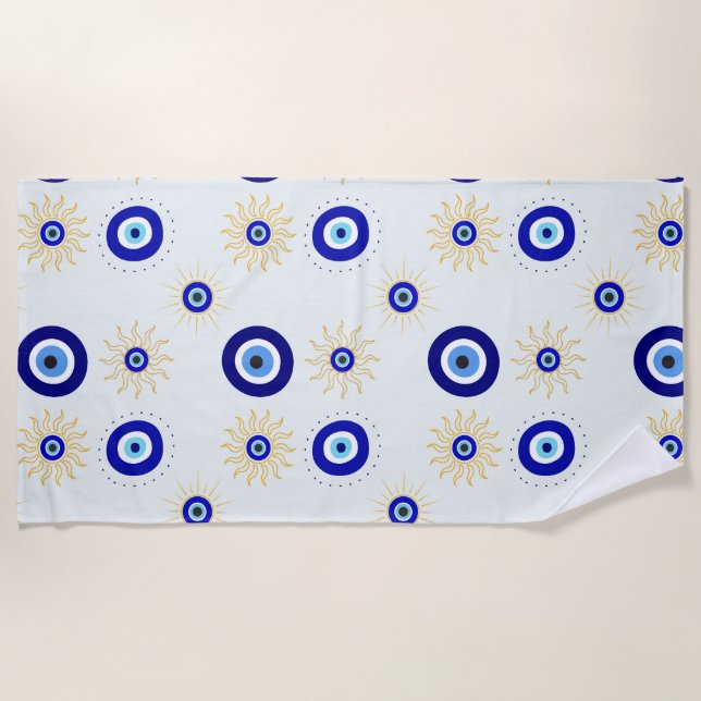 Serviette De Plage Symbole du mauvais œil (Devant)