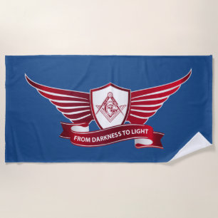 Serviette De Plage Symbole et bouclier de franc-maçonnerie