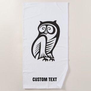 Serviette De Plage Symbole hibou noir