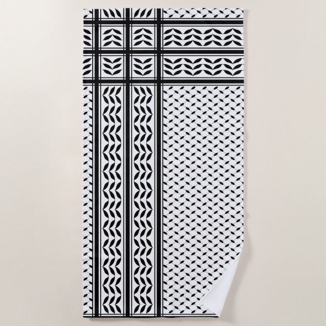 Serviette De Plage Symbole Keffiyeh de la Palestine Motif de résistan (Devant)