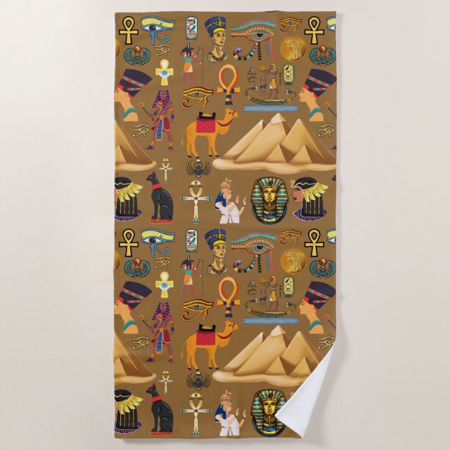 Serviette De Plage SYMBOLE motif D'HIÉROglyphE ANCIEN (Devant)
