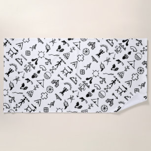 Serviette De Plage Symboles d'images amérindiens