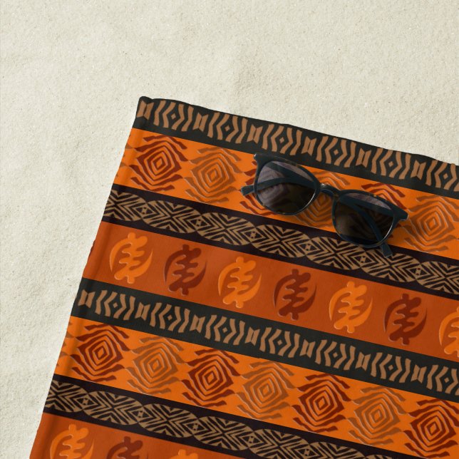 Serviette De Plage Symboles ethniques d'Adinkra d'Africain (En situation)