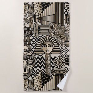 Serviette De Plage Symboles historiques anciens Style de tatouage