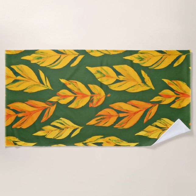 Serviette De Plage Symphonie de la feuille automnale (Devant)