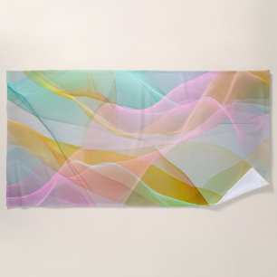 Serviette De Plage Symphonie pastel de rubans flottants et légers
