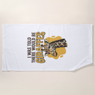 Serviette De Plage T-shirt à motif de girafe drôle gravure vintage_1