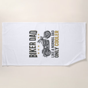 Serviette De Plage T-shirt citation moto vintage Biker Papa_1