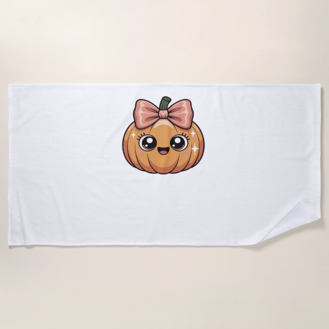 Serviette De Plage T-shirt citrouille classique kawaii (Devant)