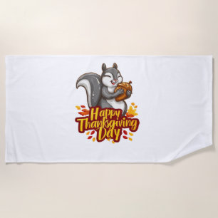 Serviette De Plage T-shirt classique Bon thanksgiving mignon écureuil