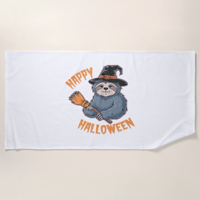 Serviette De Plage T-shirt classique de la fentes de dessin d'Hallowe (Devant)
