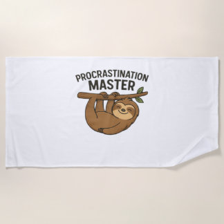Serviette De Plage T-Shirt Classique Maître de Procrastination