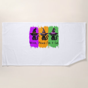 Serviette De Plage T-shirt essentiel Chats noirs dans des chapeaux de