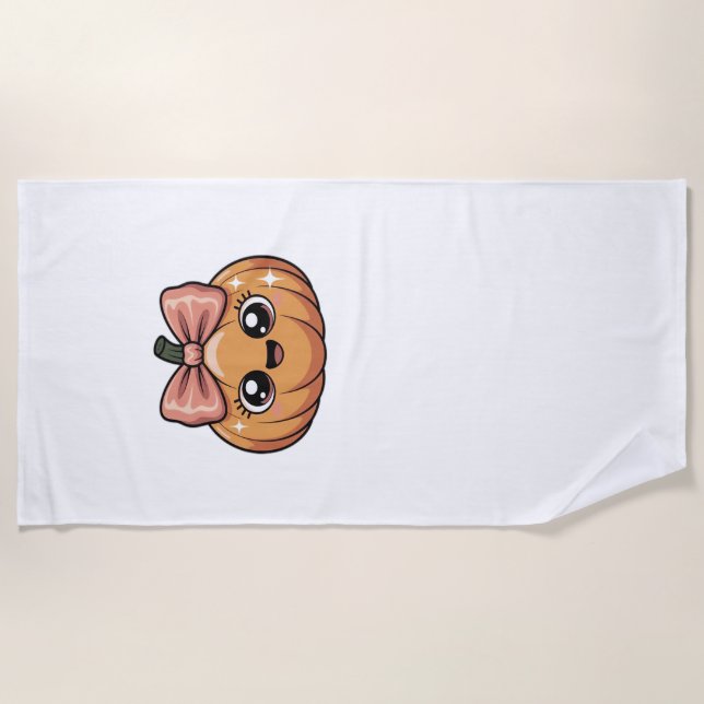 Serviette De Plage T-Shirt Oversize citrouille kawaii (Devant)