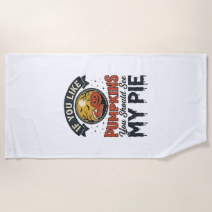 Serviette De Plage T-shirt vintage Halloween drôle de tarte à la citr