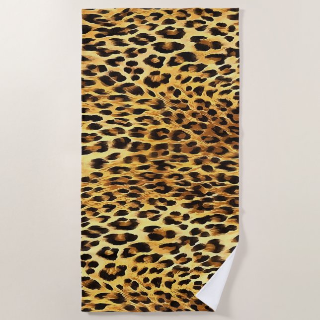 Serviette De Plage Tableau Motif de Camouflage de tôles léopard (Devant)