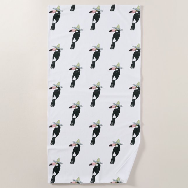 Serviette De Plage Taco à propos d'amour | Toucan Sombrero (Devant)