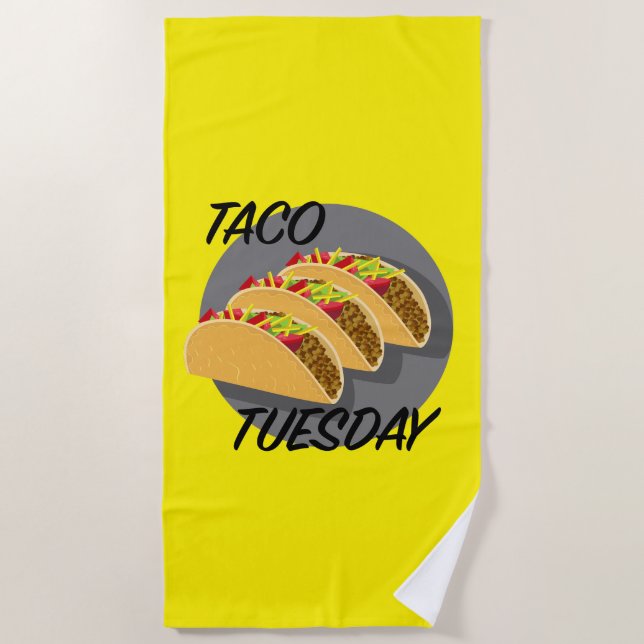 Serviette De Plage Taco Tuesday Design - Beach Towel (Devant)