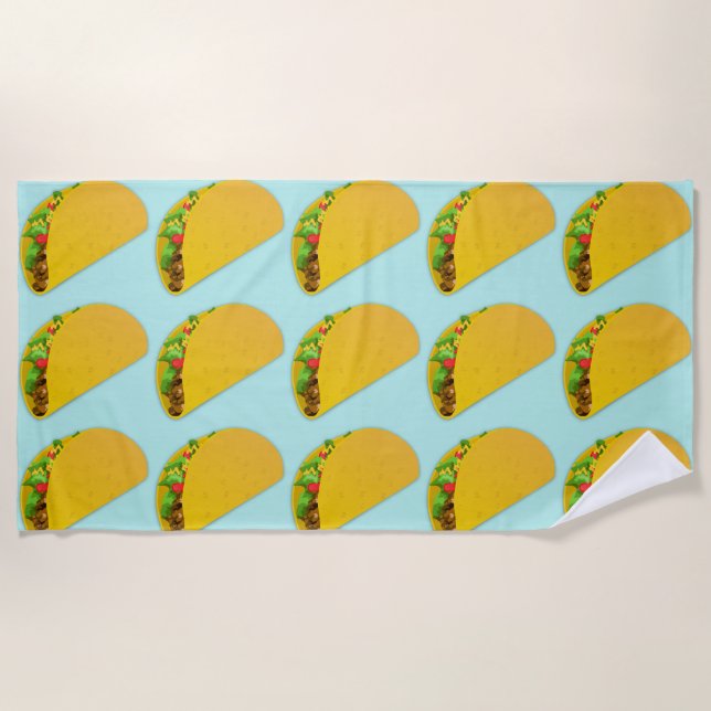 Serviette De Plage TACOS FUNNY Beach Towne (Devant)