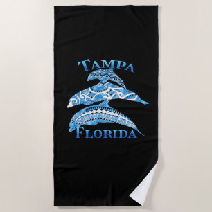 Serviette De Plage Tampa Floride Dauphins tribaux de vacances