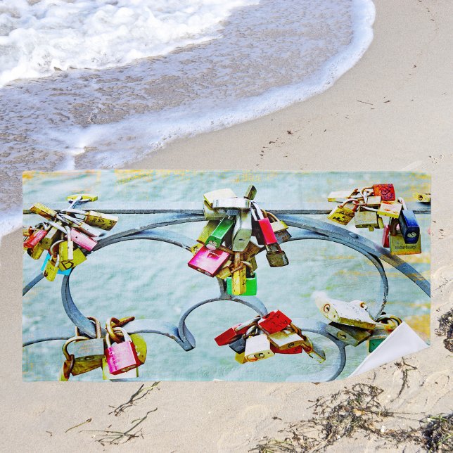 Serviette De Plage Tant d'amour! Cool cadenas d'amour (Créateur téléchargé)
