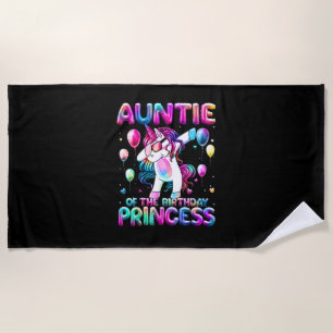Serviette De Plage Tante de la fille de la princesse d'anniversaire L