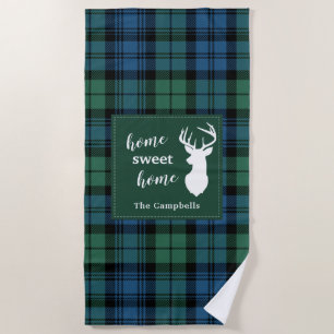 Serviette De Plage Tartan Christmas Clan Campbell Personnalisé Plaid