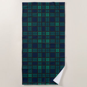 Serviette De Plage Tartan Clan Black Watch Plaid Blue Green Check