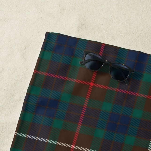 Serviette De Plage Tartan de chasse Fraser Plaid Clan Écossais (En situation)