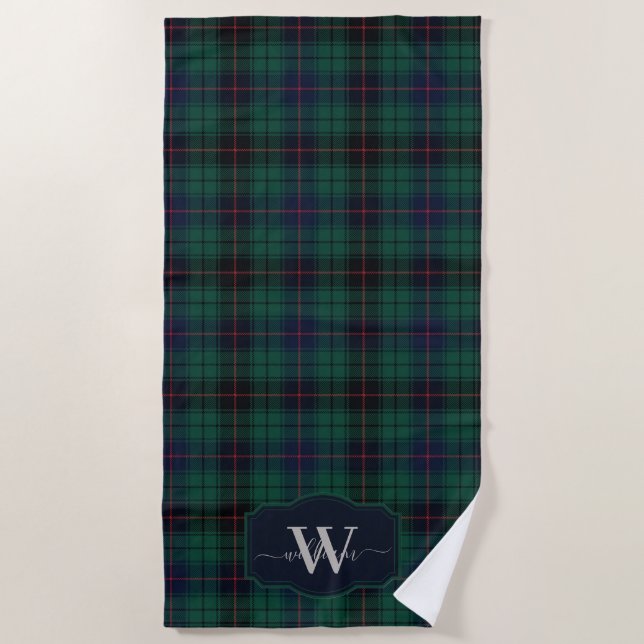 Serviette De Plage Tartan écossais traditionnel du clan Davidson à ca (Devant)