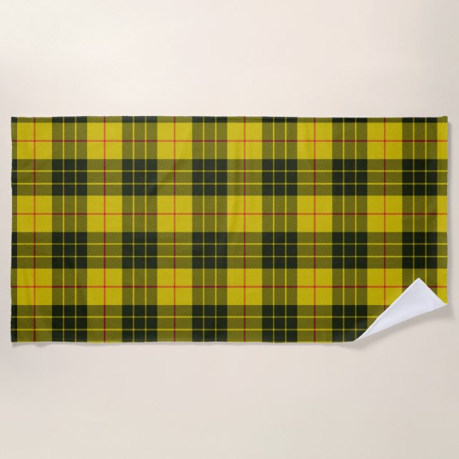Serviette De Plage Tartan jaune (Devant)