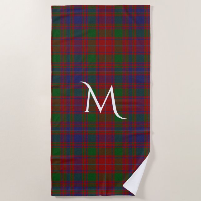 Serviette De Plage Tartan MacIntyre Plaid Monogram Beach Towel (Devant)