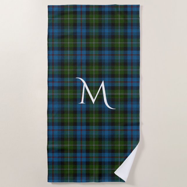 Serviette De Plage Tartan MacKenzie Tartan Plaid Monogrammed Beach To (Devant)