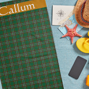 Serviette De Plage Tartan national irlandais personnalisé