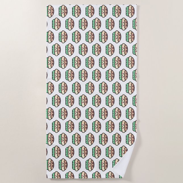 Serviette De Plage tarte de noël (Devant)